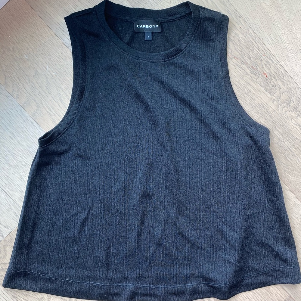 Carbon38 Black Knit Crop Swing Top Small